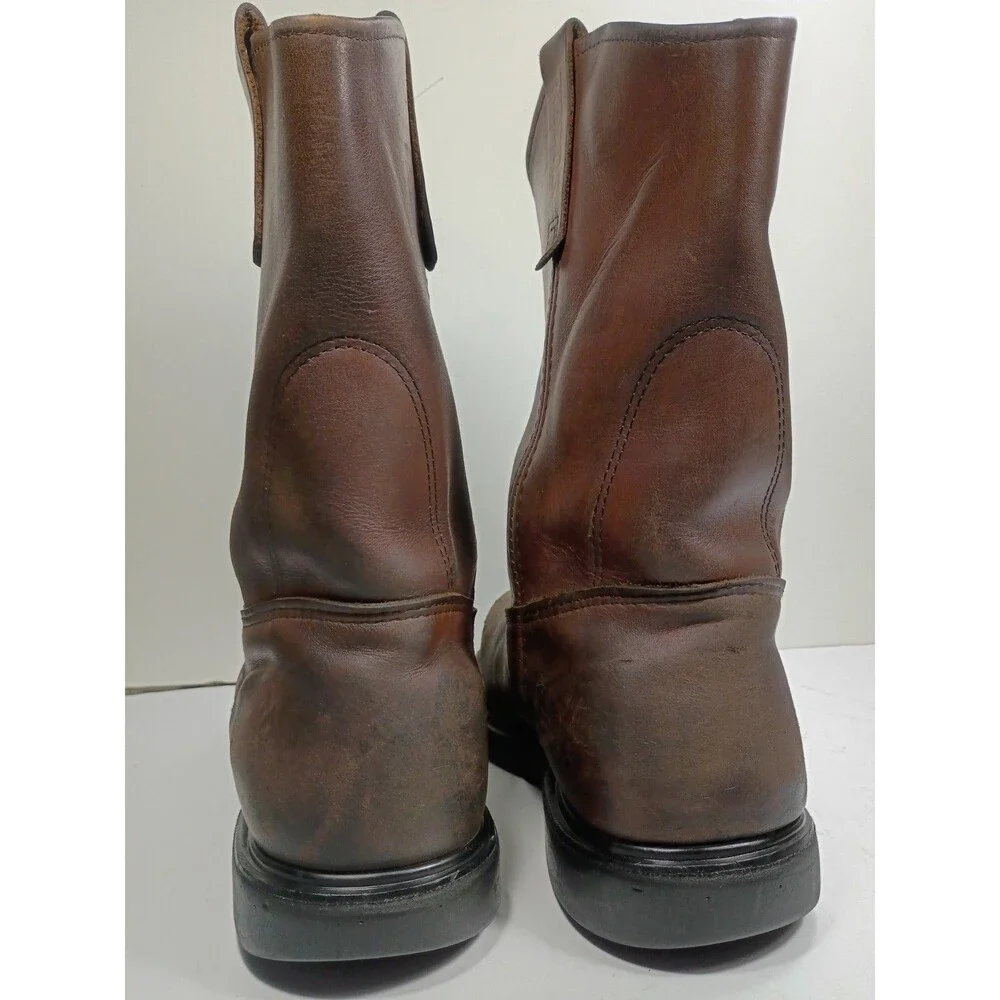 Red Wing Men's Pecos 2231  Size 8.5 Brown PullOn Steel Toe  Work Boots